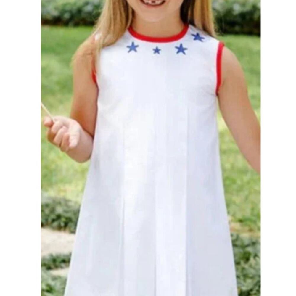The Beaufort Bonnet Company Mary Frances July 4 Stars Patriotic Dress Size 4